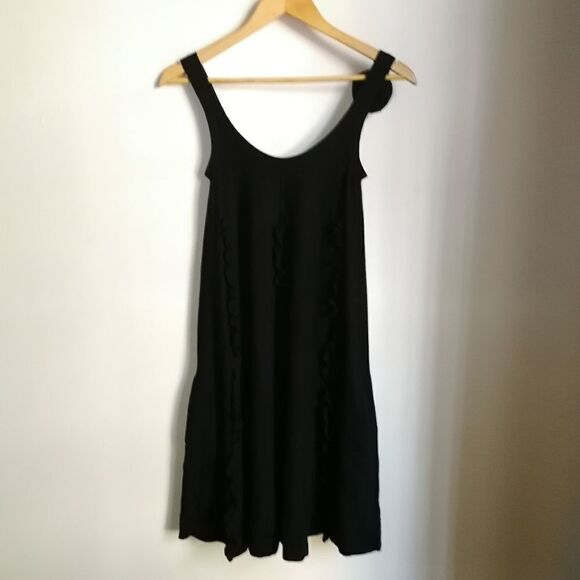 Sonia RYKIEL X H&M Black Pima Cotton Ruffles Knitted Fit & Flare Mini Dress XS - Picture 14 of 14